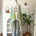 Beautiful light green soft long tassel cape