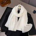Sophisticated White Soft Ambush Printed Polka Dot Cotton Hijab / Orna