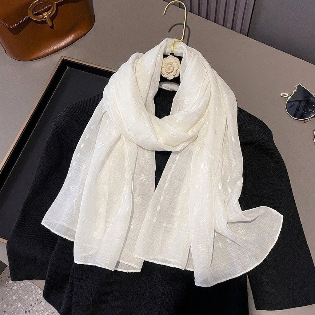Sophisticated White Soft Cotton Hijab