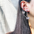 Stunning Silver Color Butterfly Silver Color Ear Cuff Stud Earrings(  single piece)