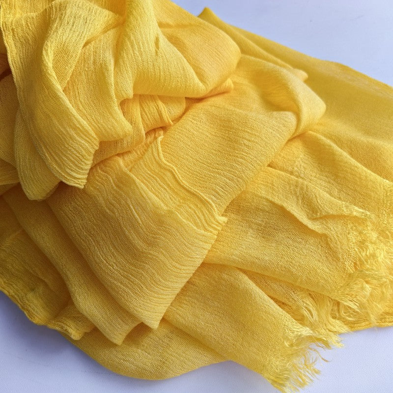 Lovely Fresh Yellow Color Imported Super Soft Breathable Long Rayon Cotton Hijab / Orna