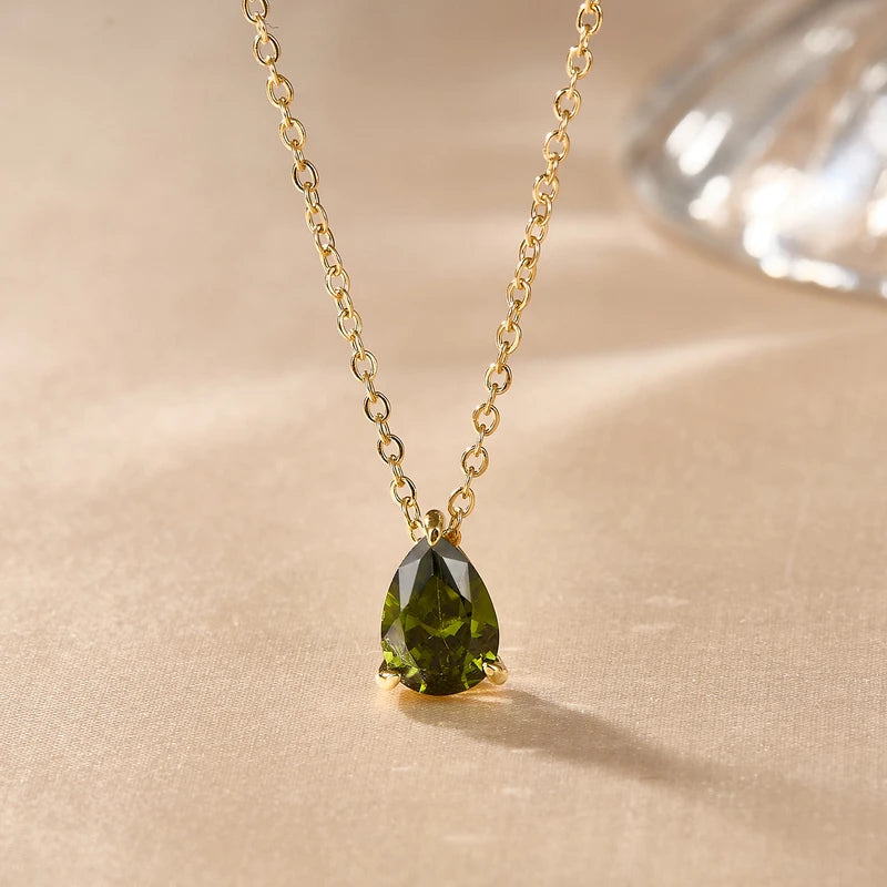 Beautiful olive color waterdrop pendant