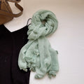 Classy Seafoam Green Fringed Vintage-Style Imported Super Soft Long Summer Friendly Tassel Cotton Hijab / Orna