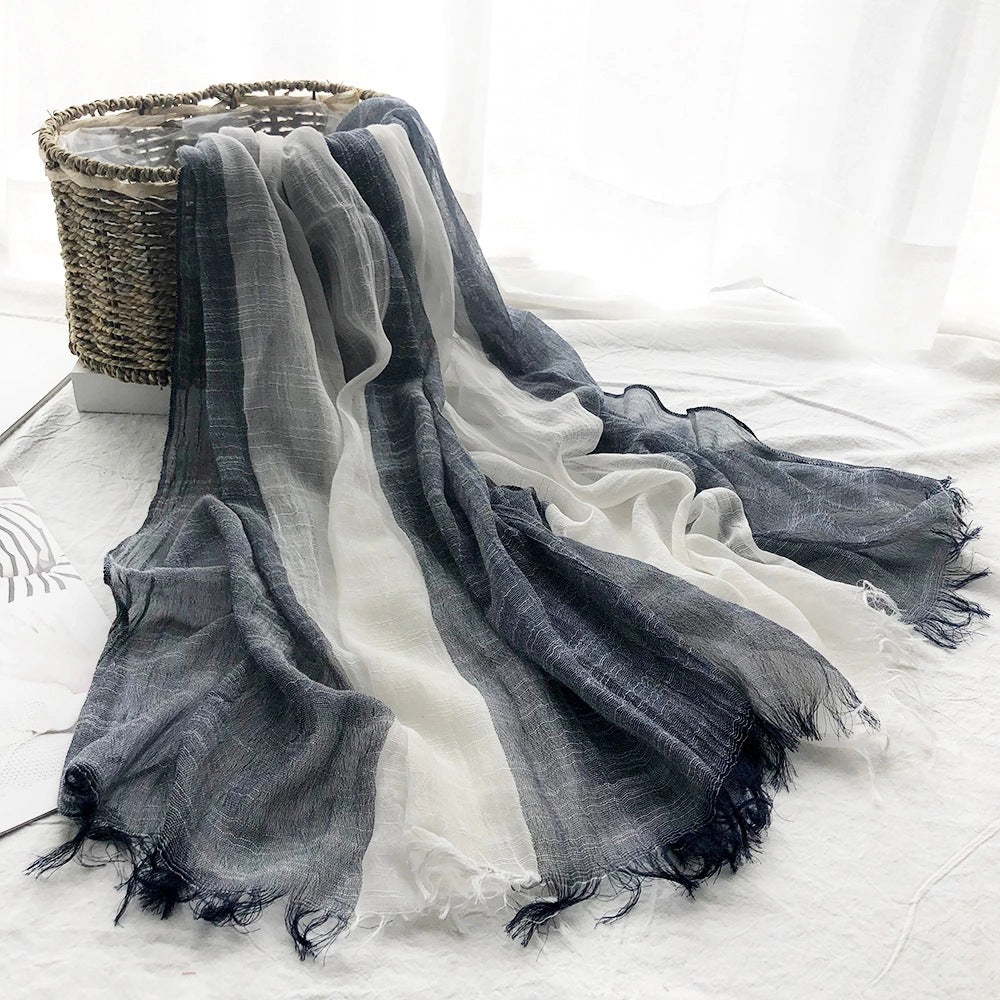 Navy blue color long cotton hijab / orna