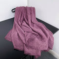 Classy Purple Color Lace Pleated Artistic Imported Premium Soft Cotton Lace Hijab / Orna