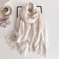 Sophisticated Ivory Cream Imported Super Soft Big Size Summer Friendly Cotton Hijab / Orna