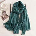 Classy Dark Green Imported Super Soft Big Size Summer Friendly Cotton Hijab / Orna