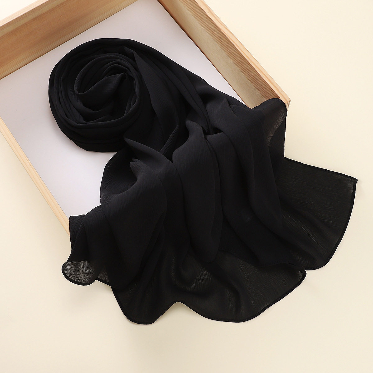 Classy black soft imported breathable chiffon hijab