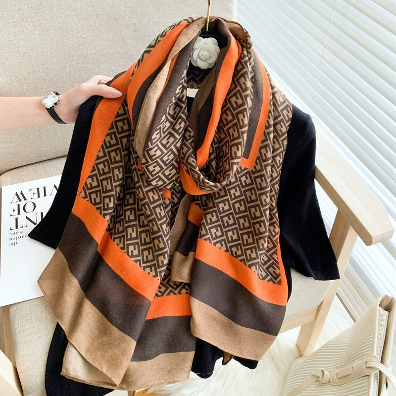 Imported classy brown printed soft viscose hijab / orna