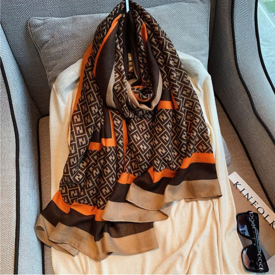 Imported classy brown printed soft viscose hijab / orna