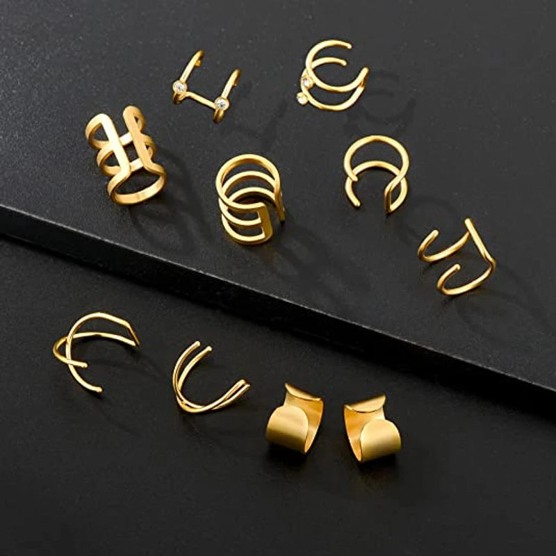 Adjustable non piercing earrings set