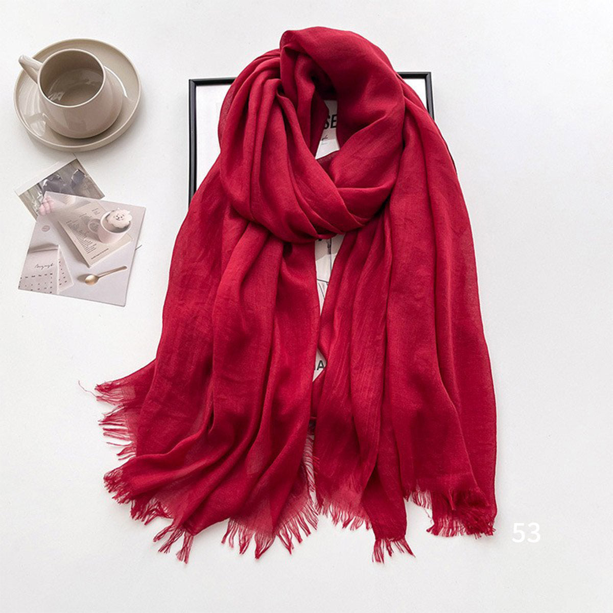 Gorgeous Red Imported Super Soft Big Size Summer Friendly Cotton Hijab / Orna