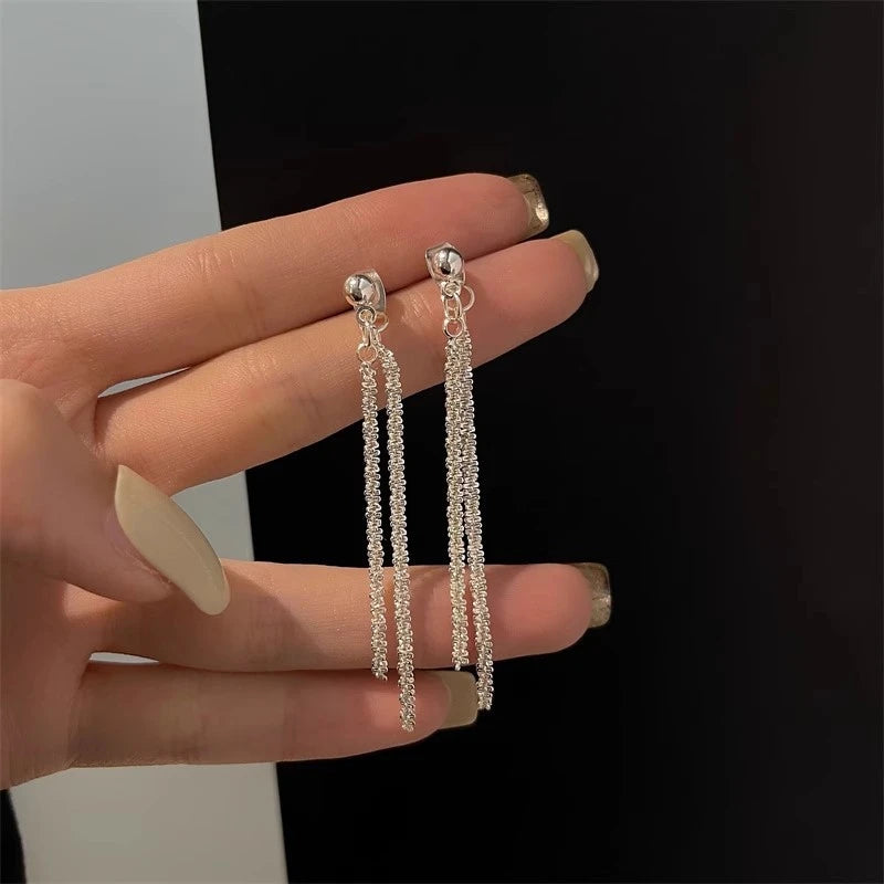 Pretty crystal tassel earrings
