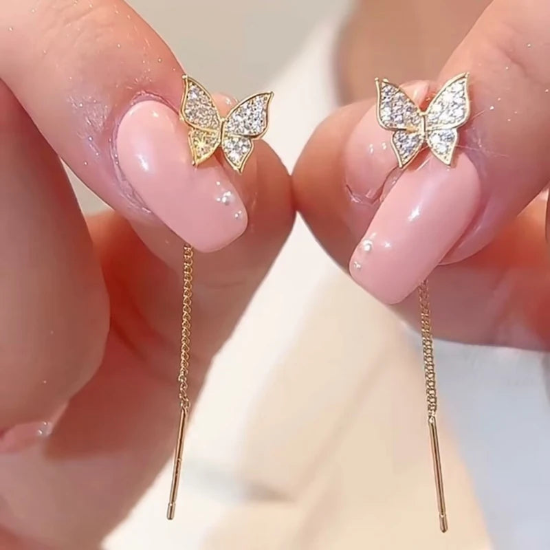 Pretty butterfly tassel earrings