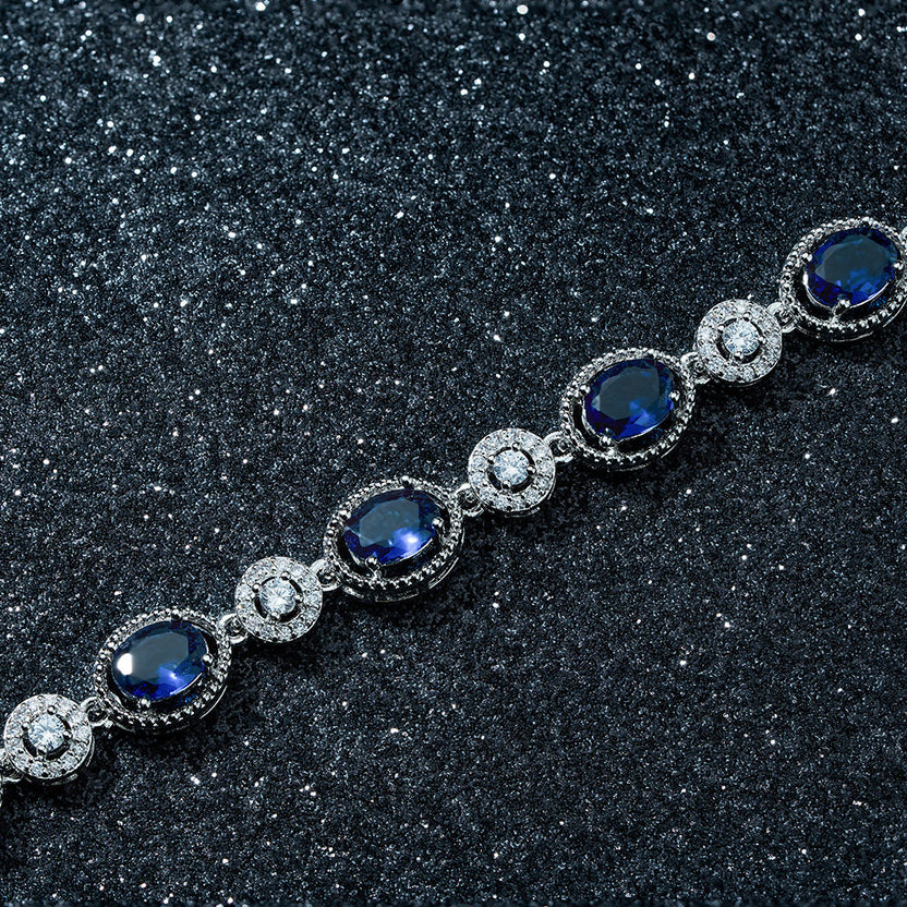Korean Style Blue Zircon Cross-Border Foreign Trade Exclusive Imported Bracelet