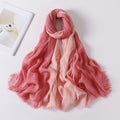 Pretty Pastel Pink Soft Gradient Natural Muslim Women Comfortable Imported Crinkle Cotton Hijab / Orna