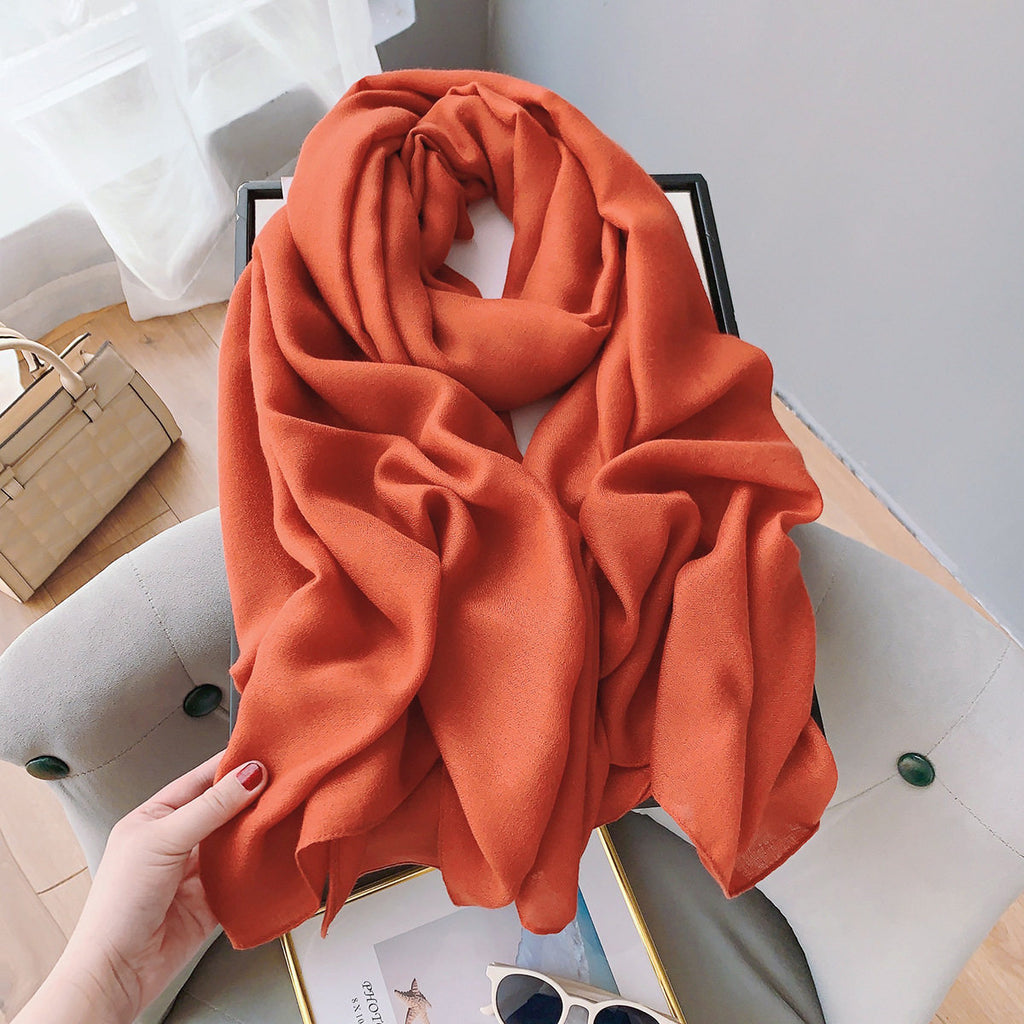 Lovely Orange Red Long Soft Summer Friendly Imported Hijab / Orna