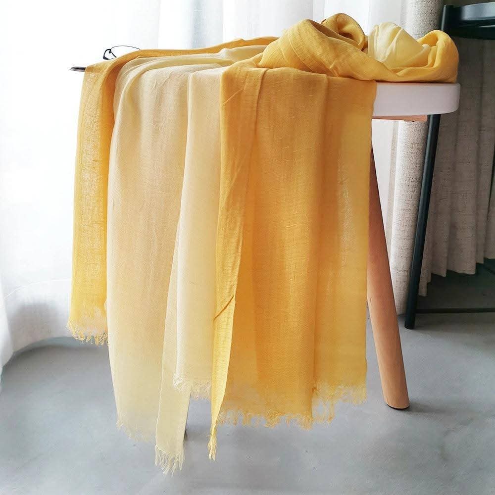 Beautiful mustard yellow colour soft cotton hijab / orna
