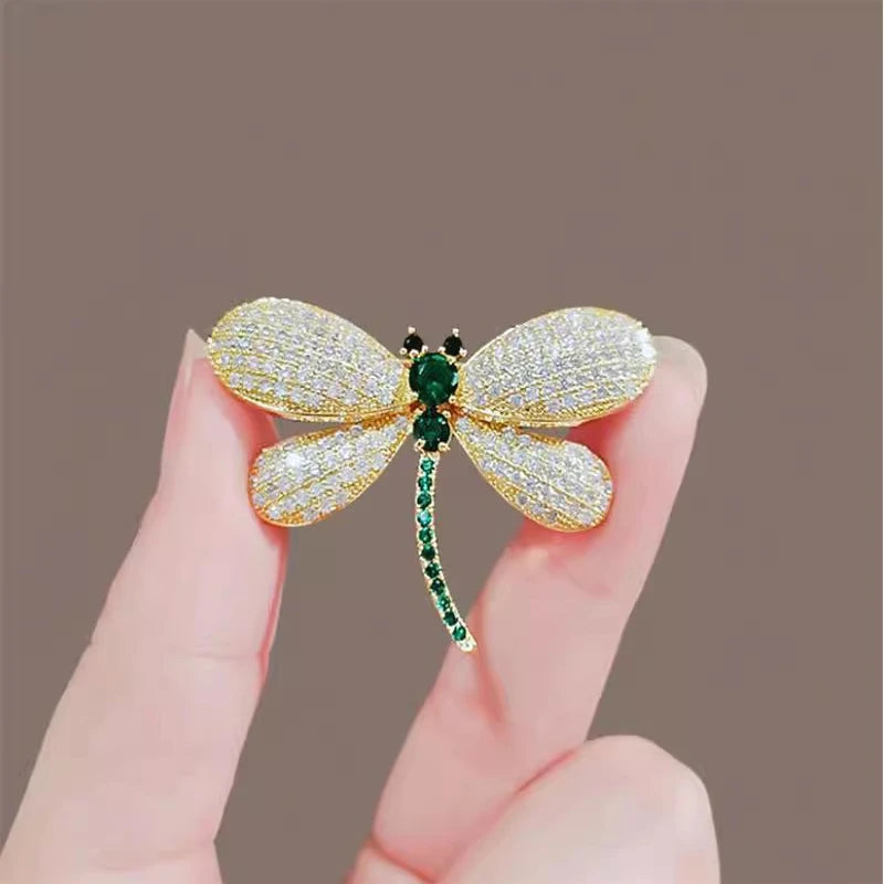 Rhinestone Dragonfly Brooch