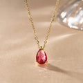 Beautiful rose red waterdrop pendant neckpiece