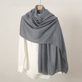 Elegant dark gray color long cotton hijab / orna