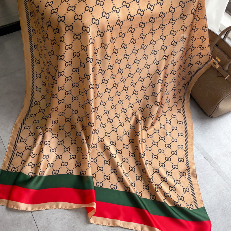 Sophisticated beige color silk hijab / orna