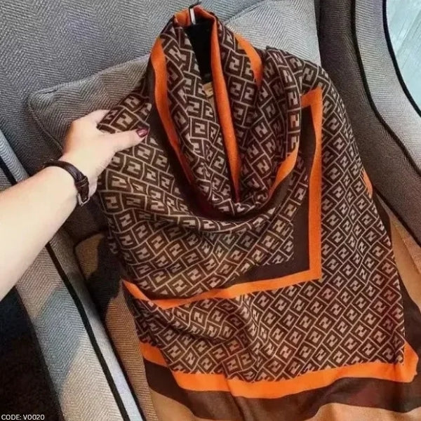 Imported classy brown printed soft viscose hijab / orna