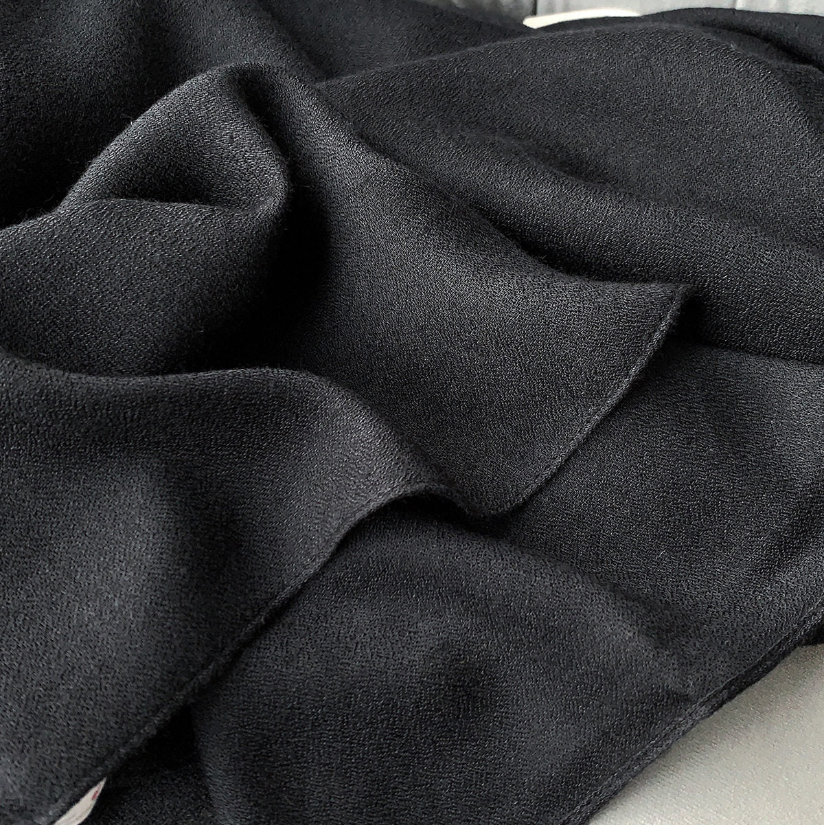 Elegant Black Color Long Soft Summer Friendly Imported Hijab / Orna
