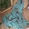 Elegant Aqua Color Tassel Long Cotton Hijab/Orna