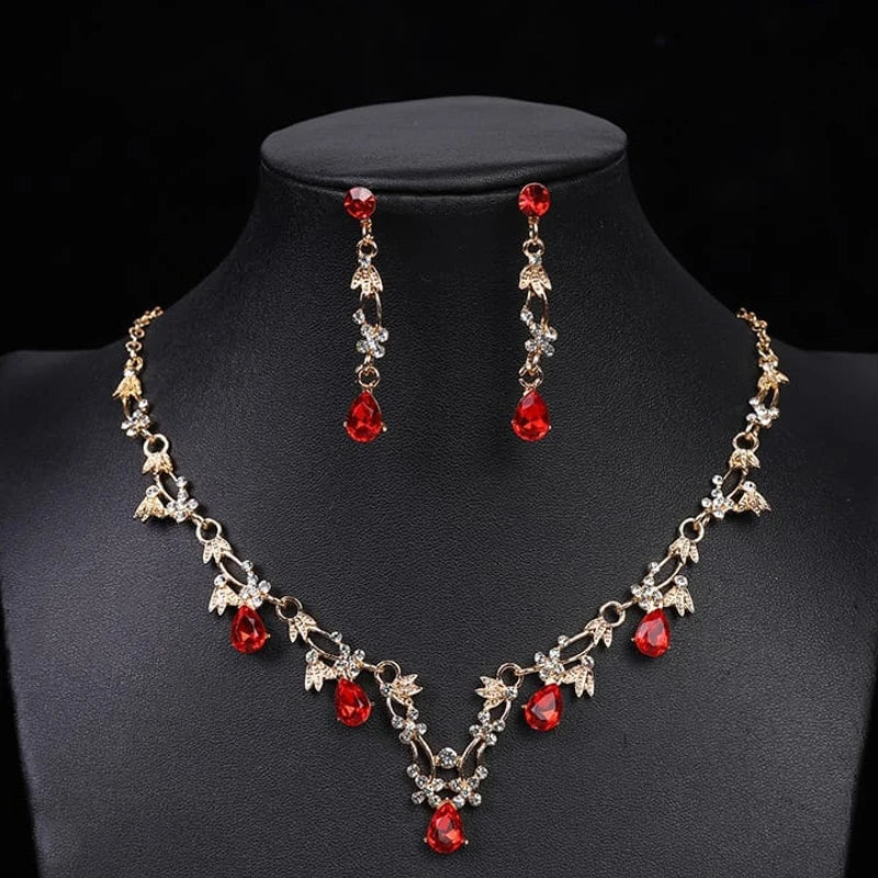 Gorgeous red color jewelry set