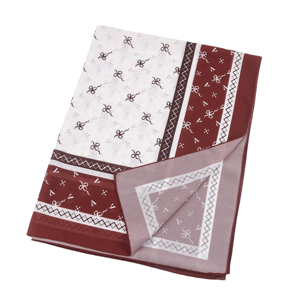 Gorgeous Maroon Color Imported High-grade Printed Chiffon Malaysia Long Hijab / Orna