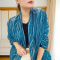 Classy Lake Blue Color Summer-Friendly Soft Long Polka Dot Printed Hijab / Orna