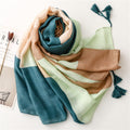 Imported green colour soft long tassel hijab / orna