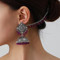 Elegant Purple Color Bohemian Indian Ethnic Style Carved Exquisite Imported Retro Tassel  Earrings for Women