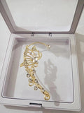 Stunning Golden Color Butterfly Crystal Fairy Ear Cuff Without Piercing Clip Earrings Irregular Ear Clip ( 1 pair)