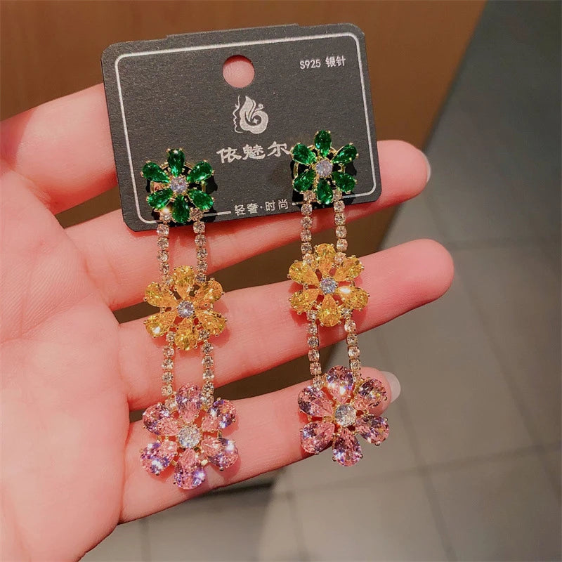 Colorful Rhinestone Crystal Earrings