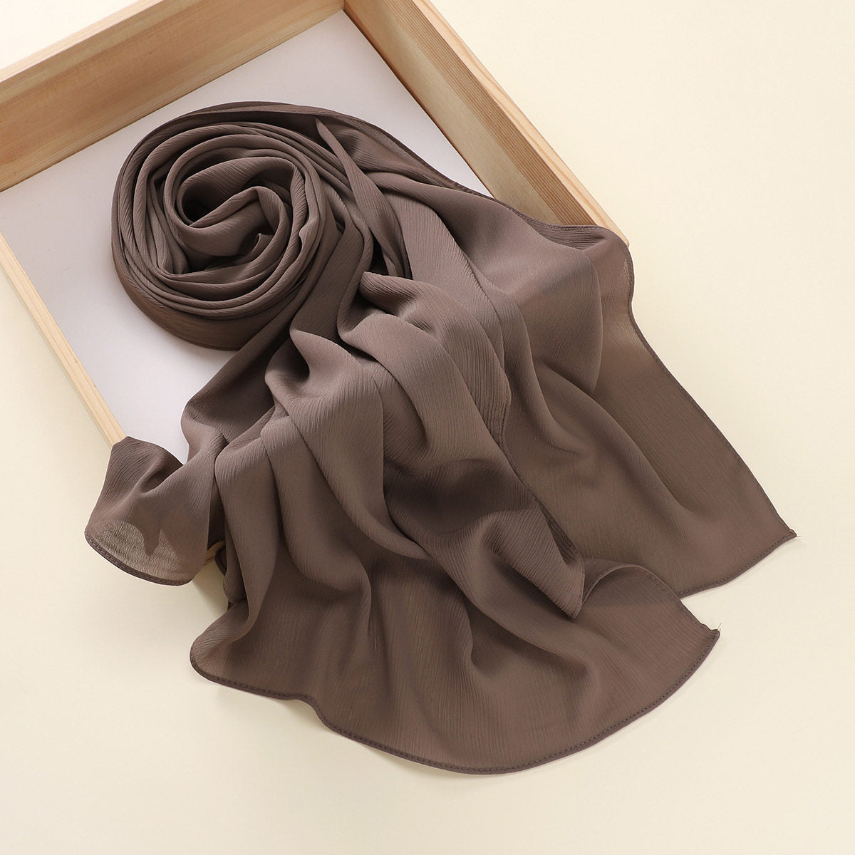 Elegant tan color imported breathable  chiffon scarf