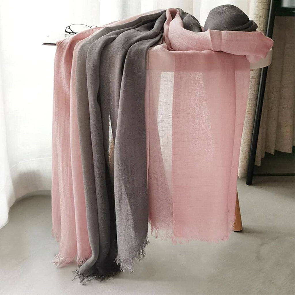 Imported pink & grey gradient color soft cotton hijab