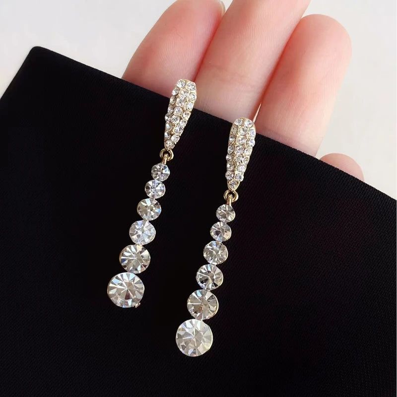 Stylish Zircon Tassel Earrings