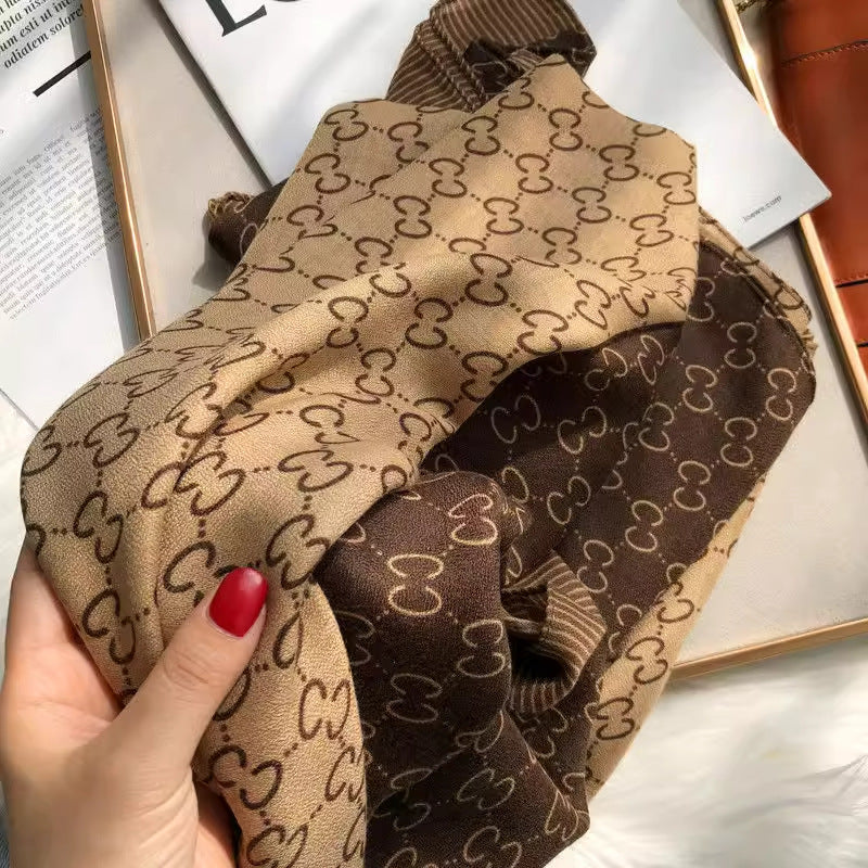 Imported brown color printed soft viscose hijab / orna