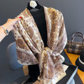 Sophisticated Beige Color Paisley Printed Soft Long Viscose Hijab / Orna