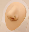Stylish Leaf Branch U-Shaped Non Piercing Copper Plated Imported Nose Ring / Nose Pin