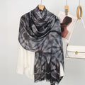 Stylish Black Color High Quality Tie-Dye Rayon Cotton Scarf Women Girl Ombre Striped Imported Long Crinkle Breathable Printed Hijab / Orna
