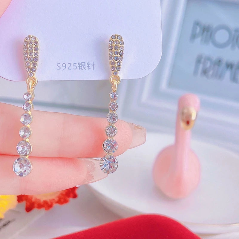 Stylish Zircon Tassel Earrings