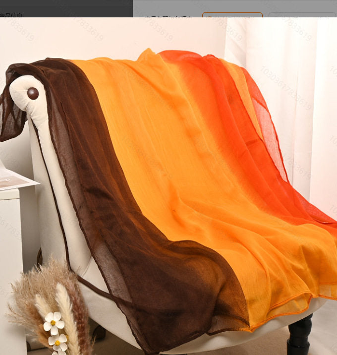 Lovely Orange & Brown Gradient Long Soft Imported Sun Protection Summer Friendly Hijab / Orna