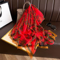 Imported ginkgo leaf printed long scarf