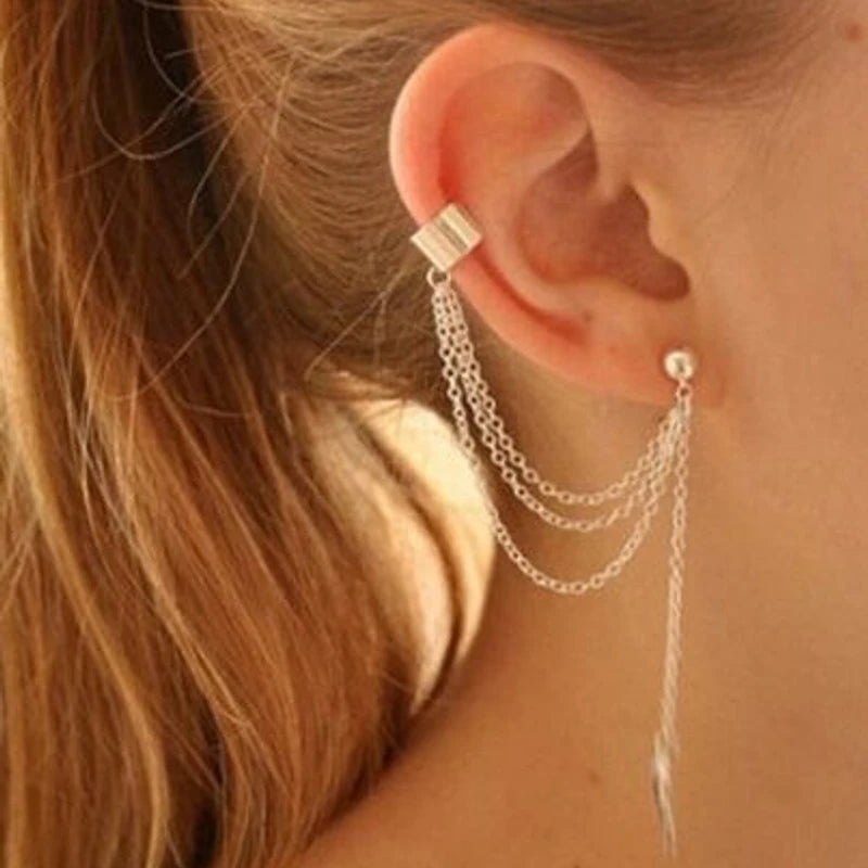 Stylish Golden Color Tassel Earrings (single piece)