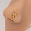 Butterfly Sparkling Zircon Without Piercing Nose Ring