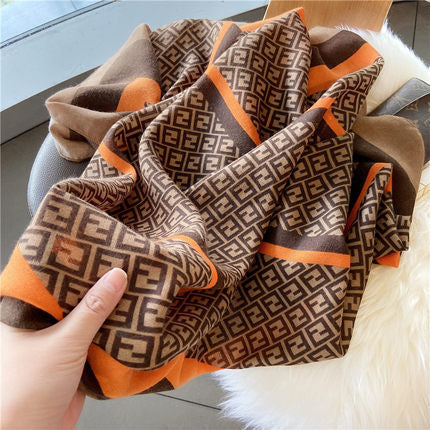 Imported classy brown printed soft viscose hijab / orna