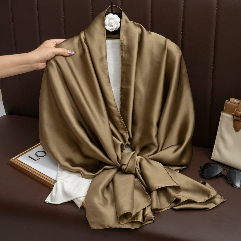Gorgeous Vintage Gold Color Long Shiny Imported Satin Silk Hijab / Orna